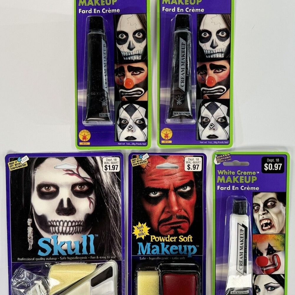 Vintage Halloween Costume Makeup NEW NOS Devil Skull Dracula Vampire Powder
